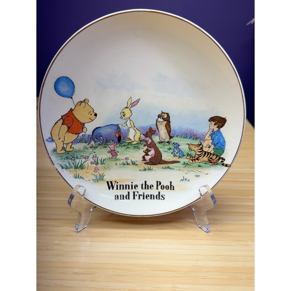Vintage 1964 Winnie the Pooh Friends Plate Enesco Japan Disney 8.25"